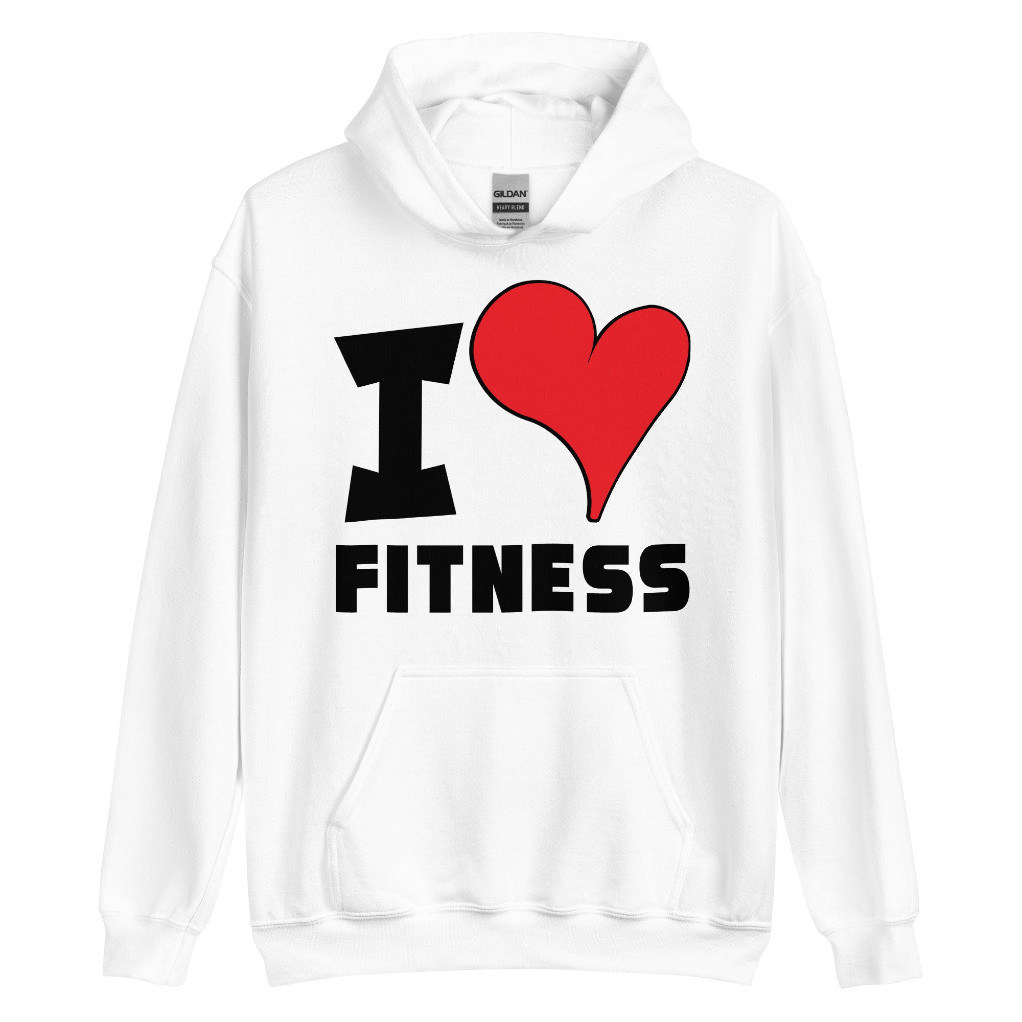 Unisex Hoodie - I Love Fitness Red