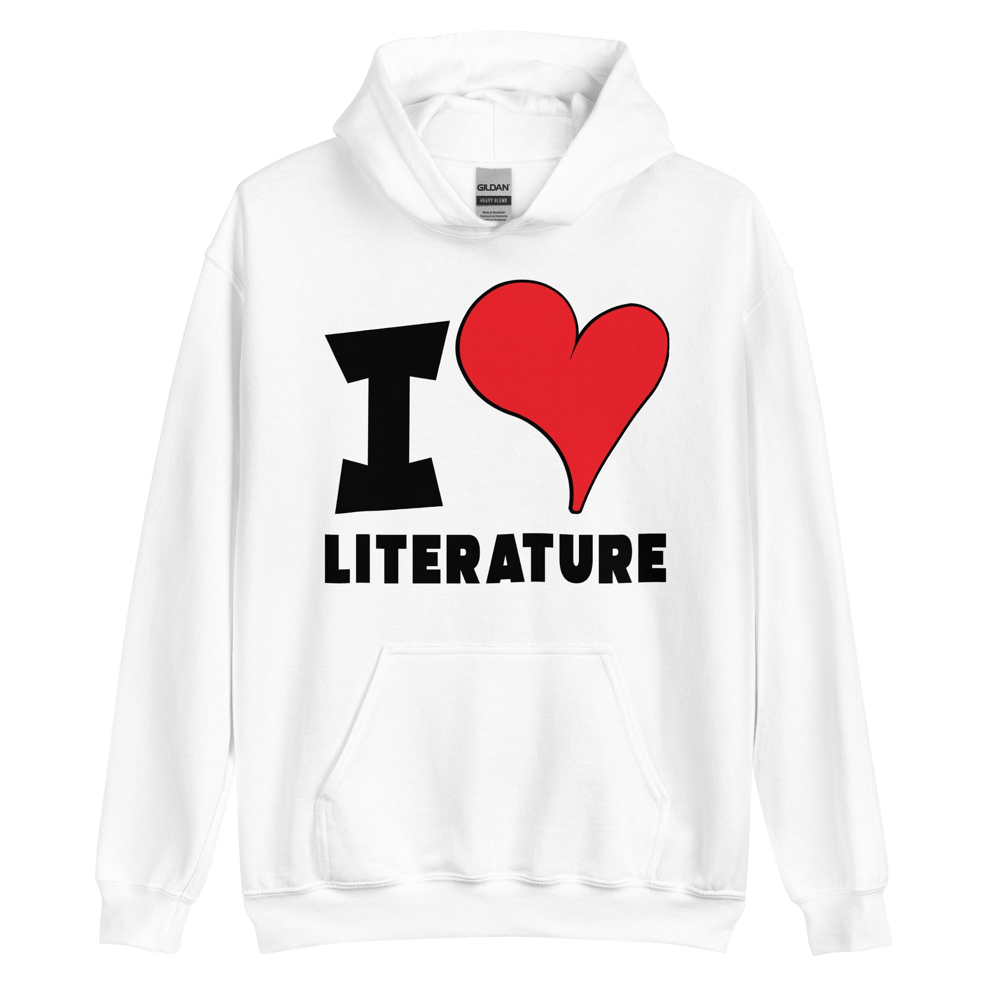 Unisex Hoodie - I Love Literature Red