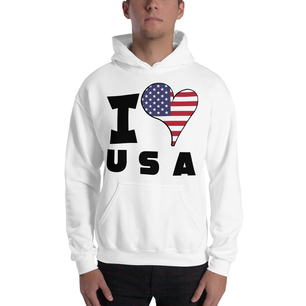 Unisex Hoodie - I Love USA Flag