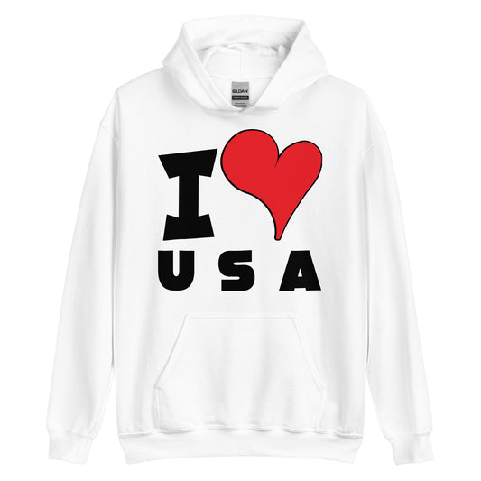 Unisex Hoodie - I Love USA Red