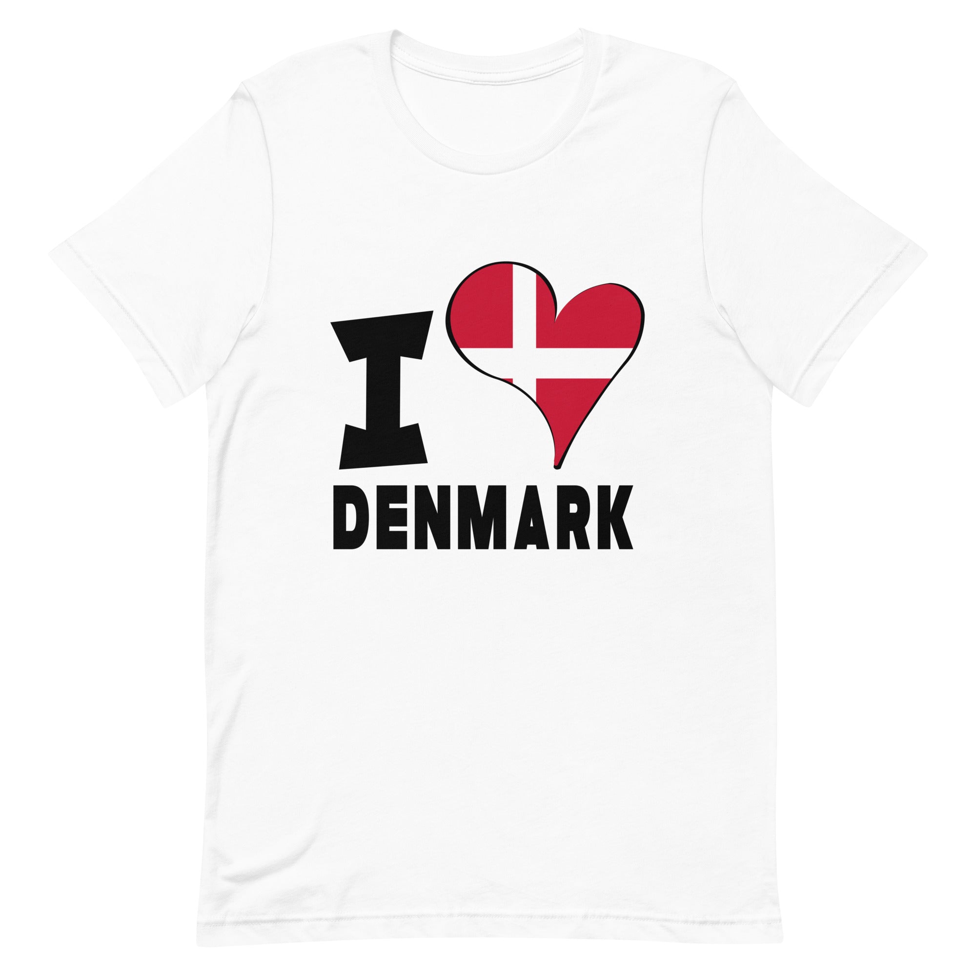 Unisex t-shirt - I Love Denmark Flag