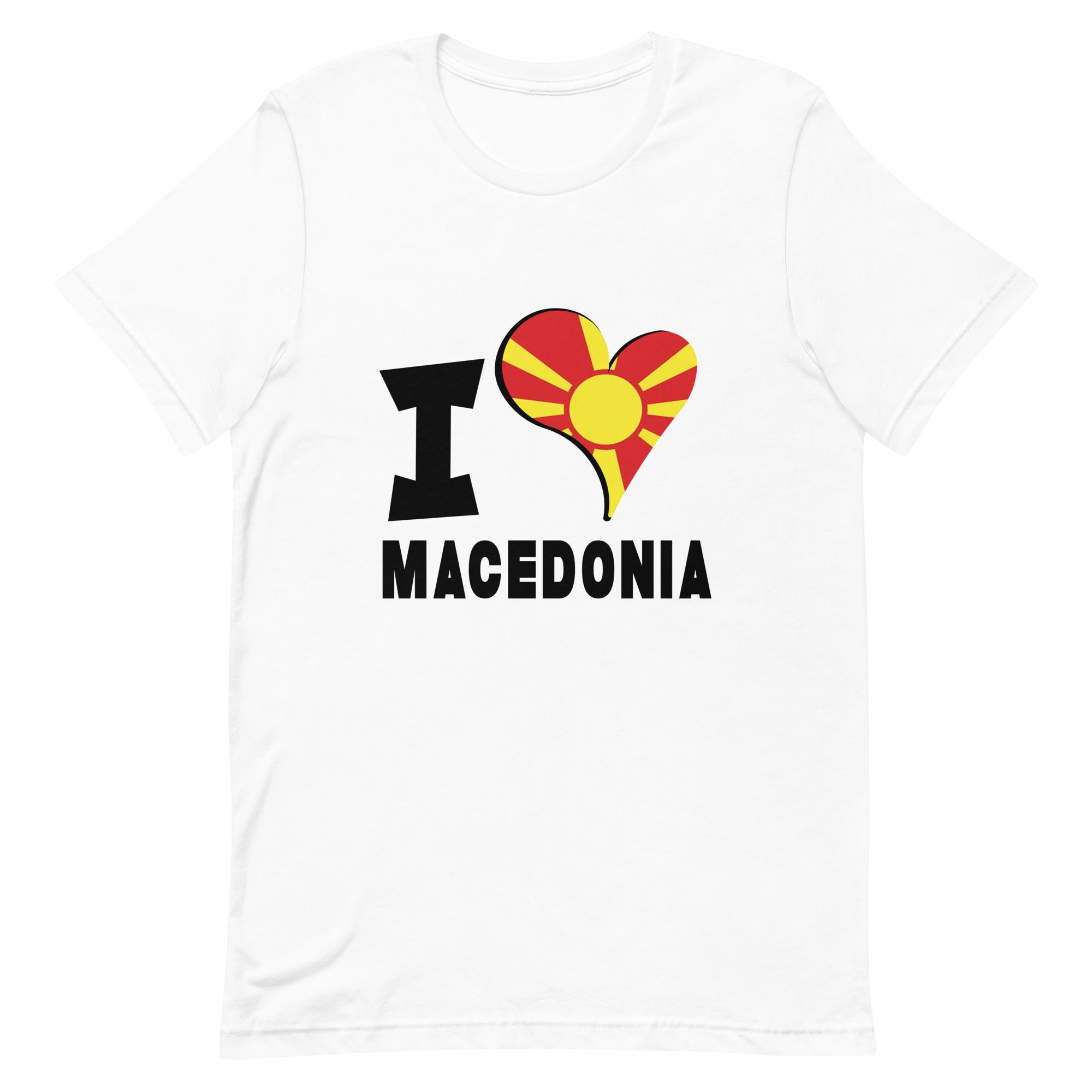 Unisex t-shirt - I Love Macedonia Flag