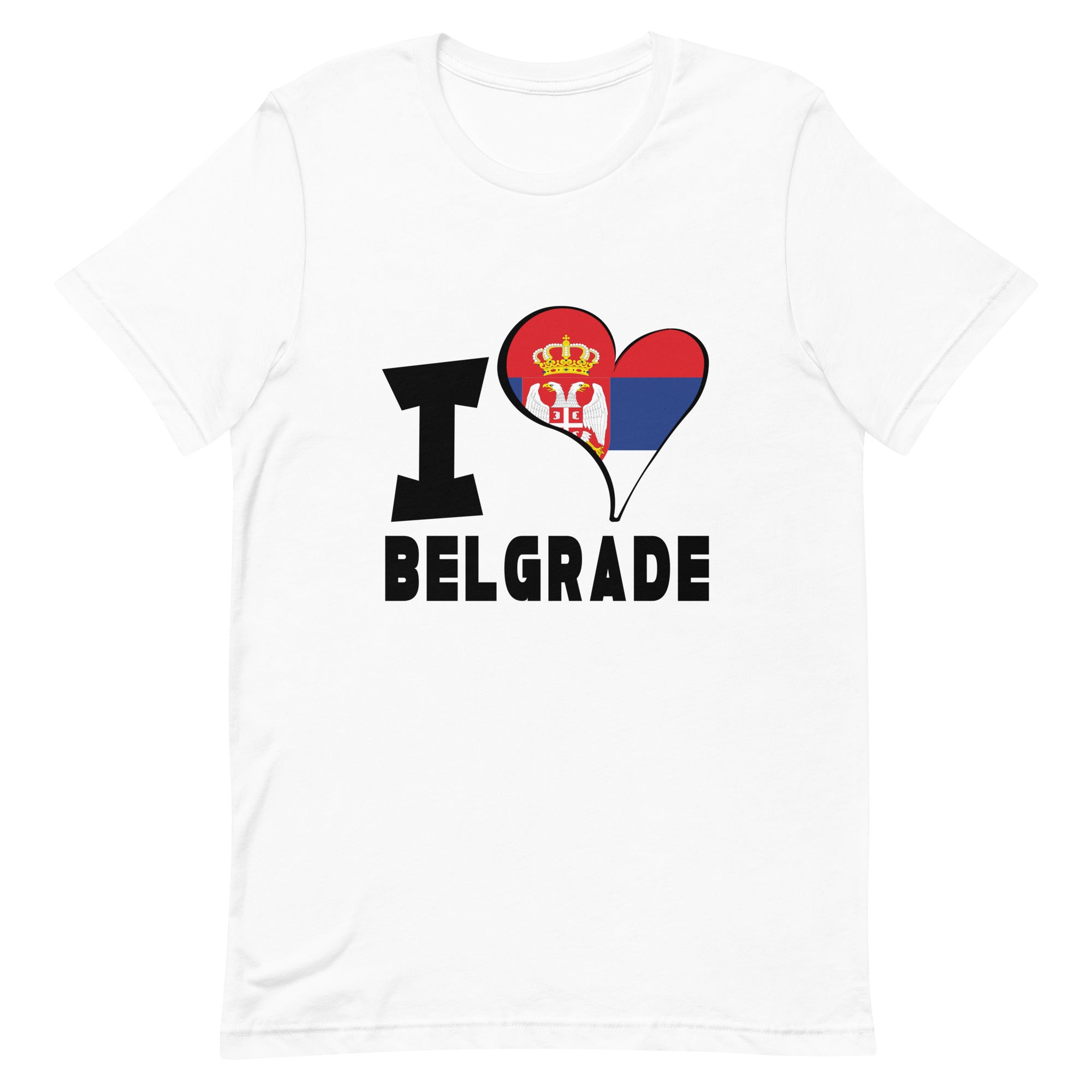 Unisex t-shirt - I Love Belgrade Flag