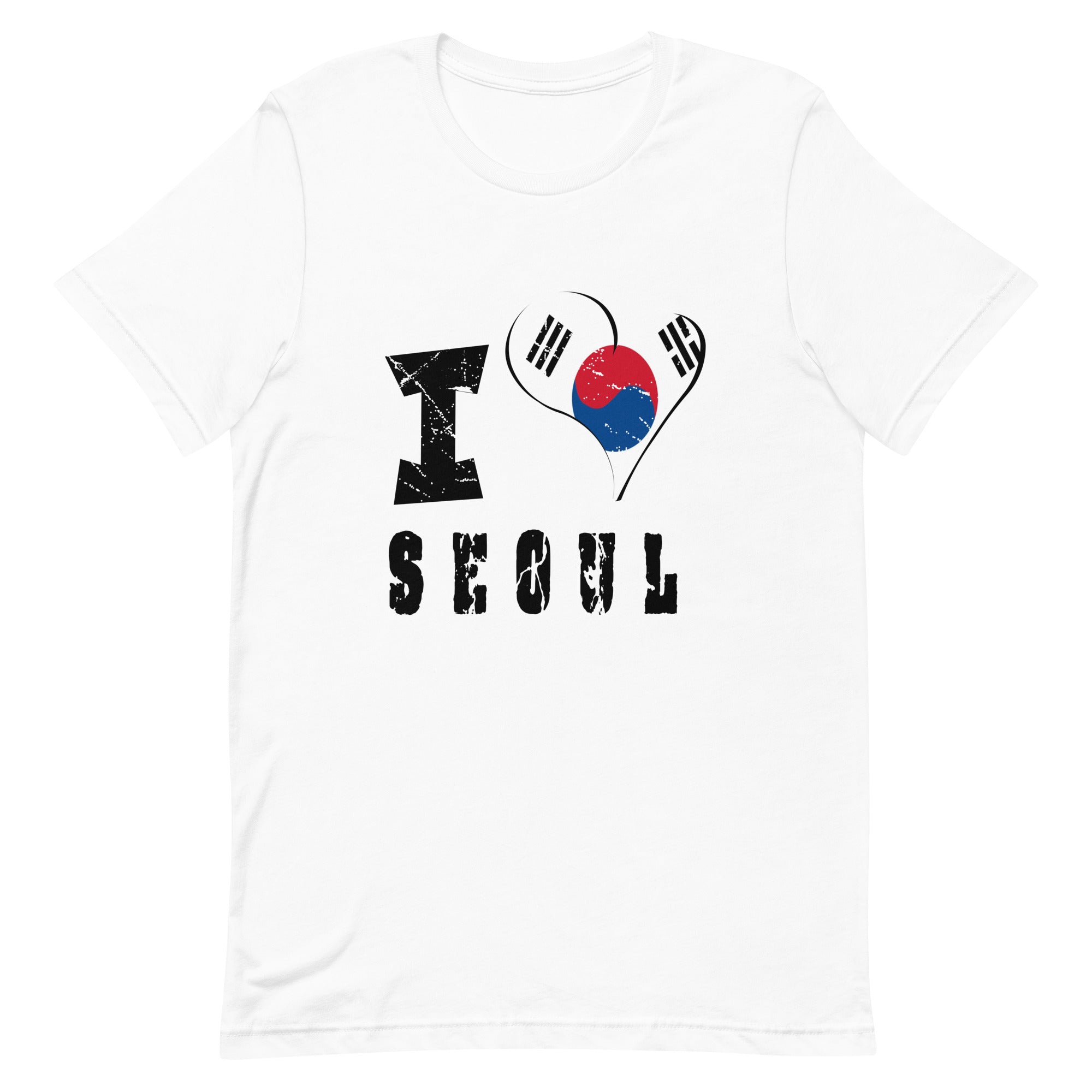 Unisex t-shirt - "I Love Seoul" with scratchy flag