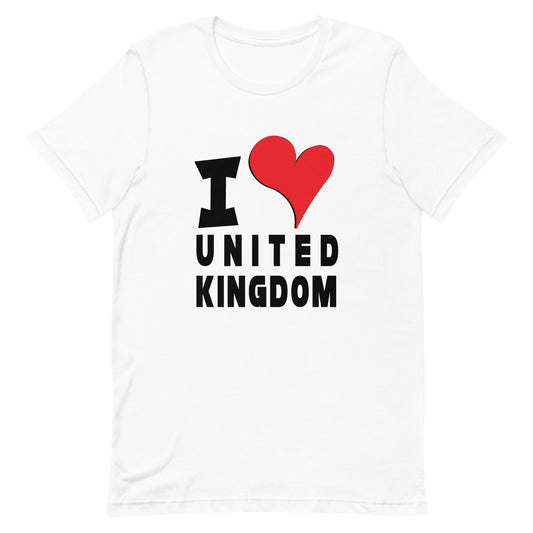 Unisex t-shirt - I Love United Kingdom Red