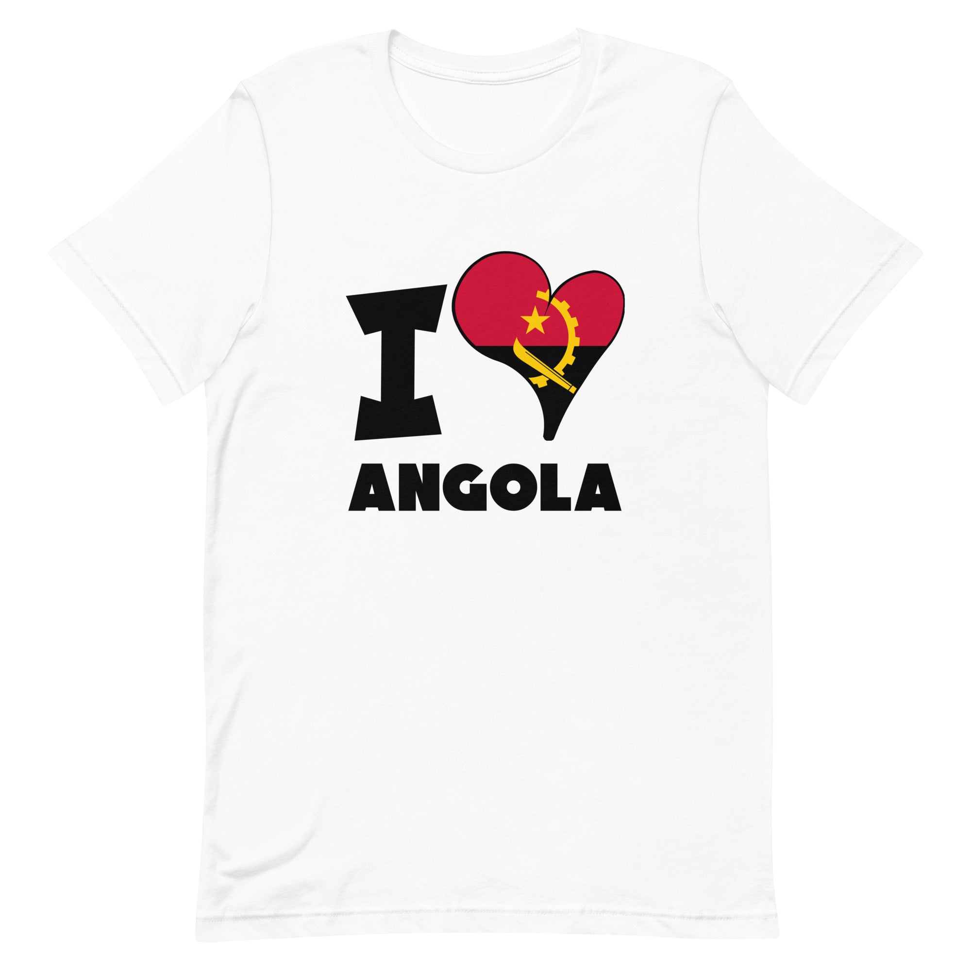 Unisex t-shirt - I Love Angola Flag