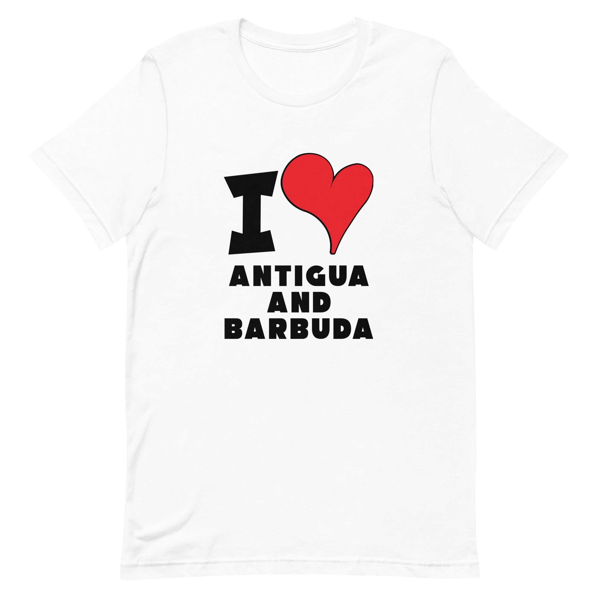 Unisex t-shirt - I Love Antigua and Barbuda Red