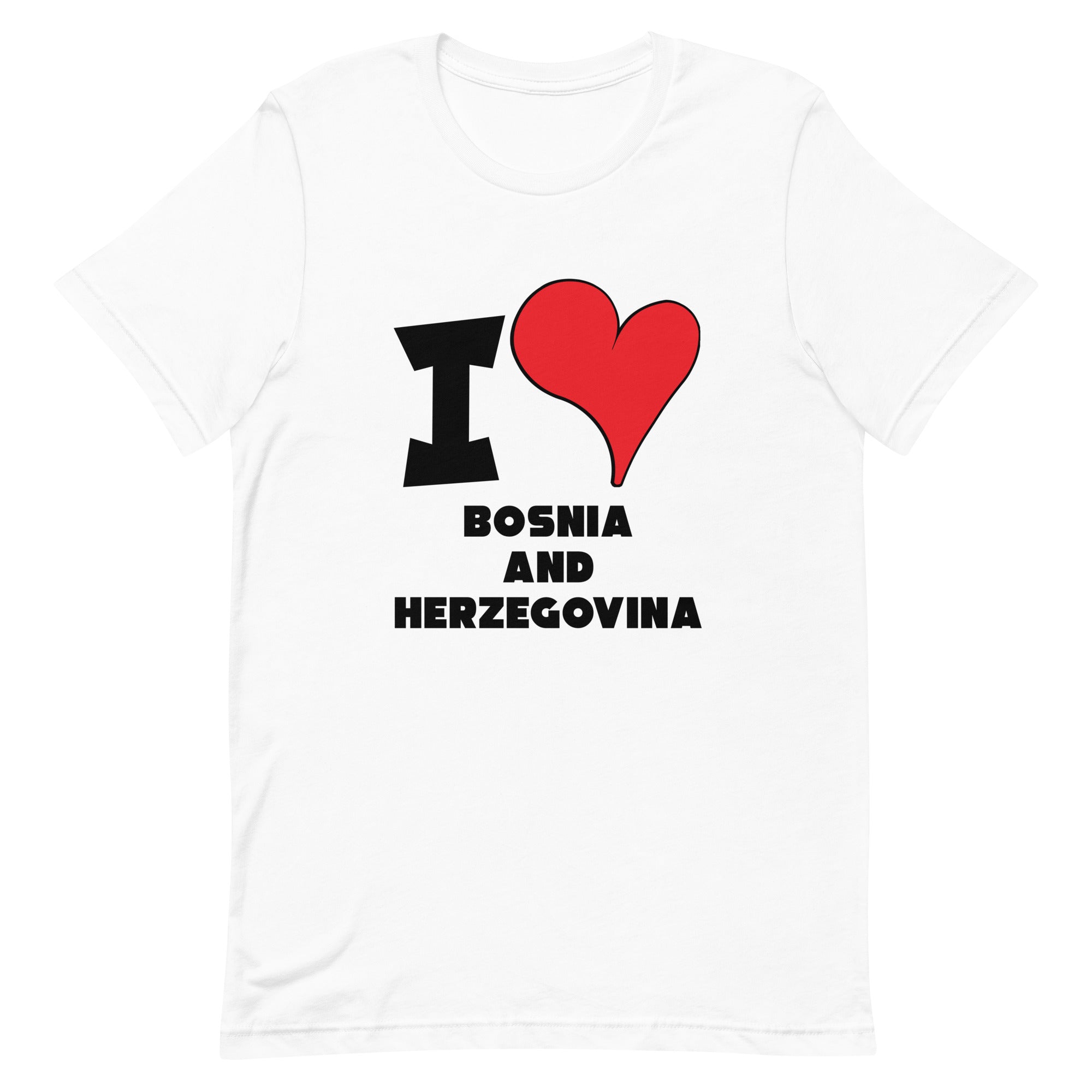 Unisex t-shirt - I Love Bosnia and Herzegovina Red