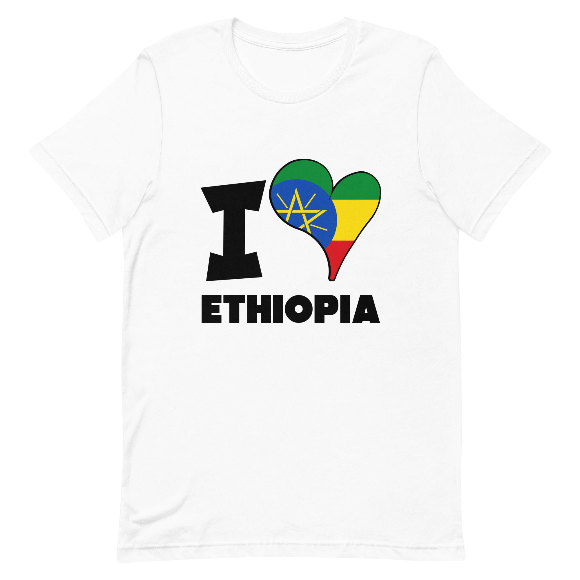 Unisex t-shirt - I Love Ethiopia Flag