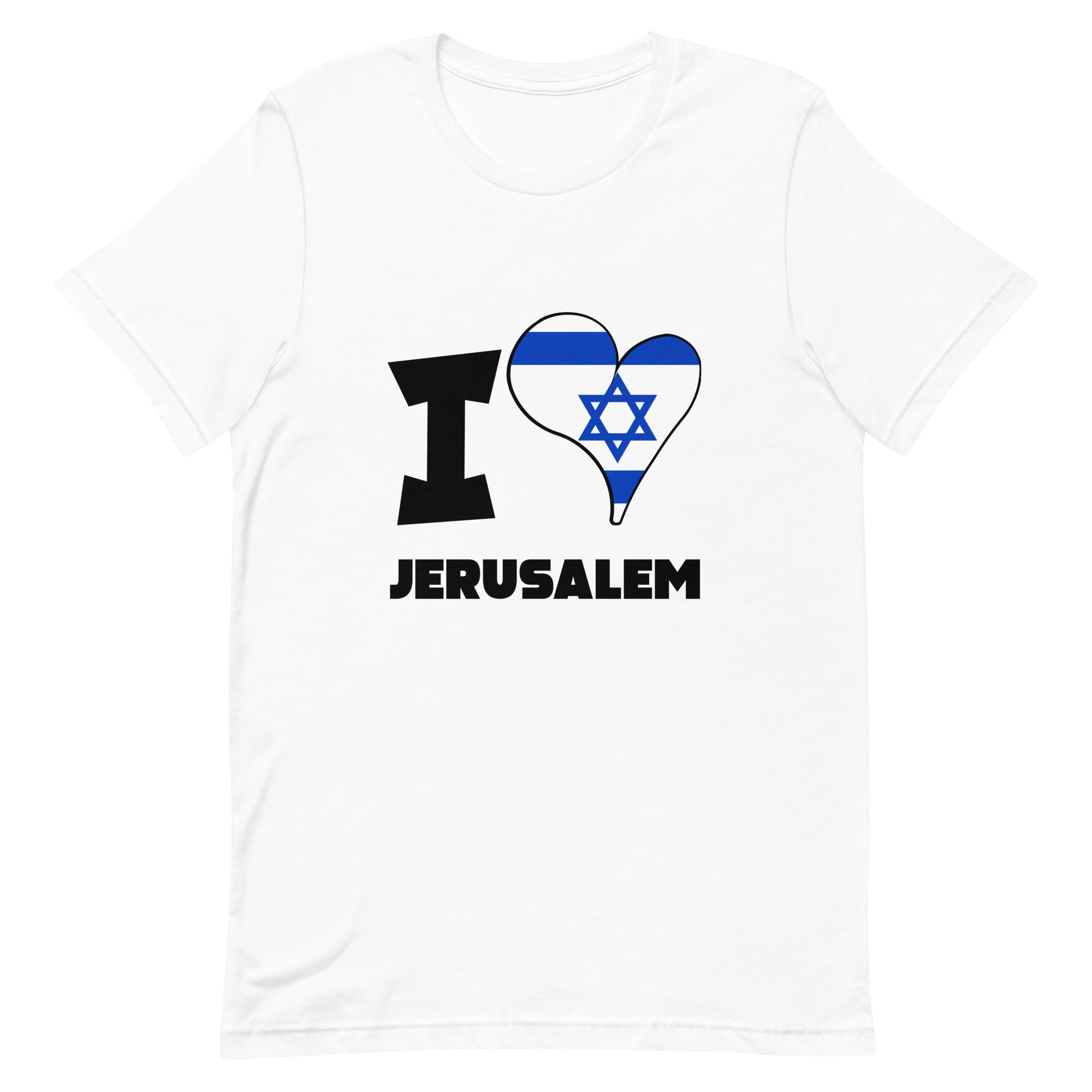 Unisex t-shirt - I Love Jerusalem Flag