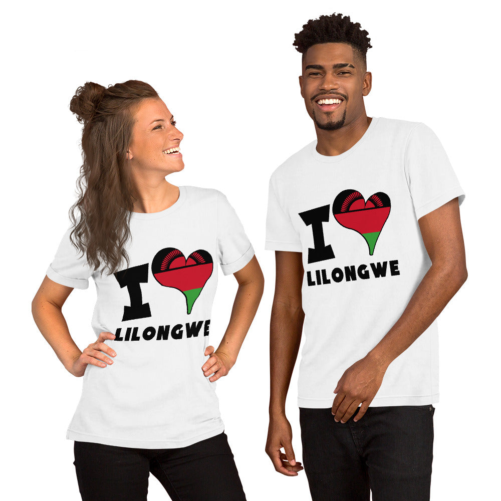 Unisex t-shirt - I Love Lilongwe Flag