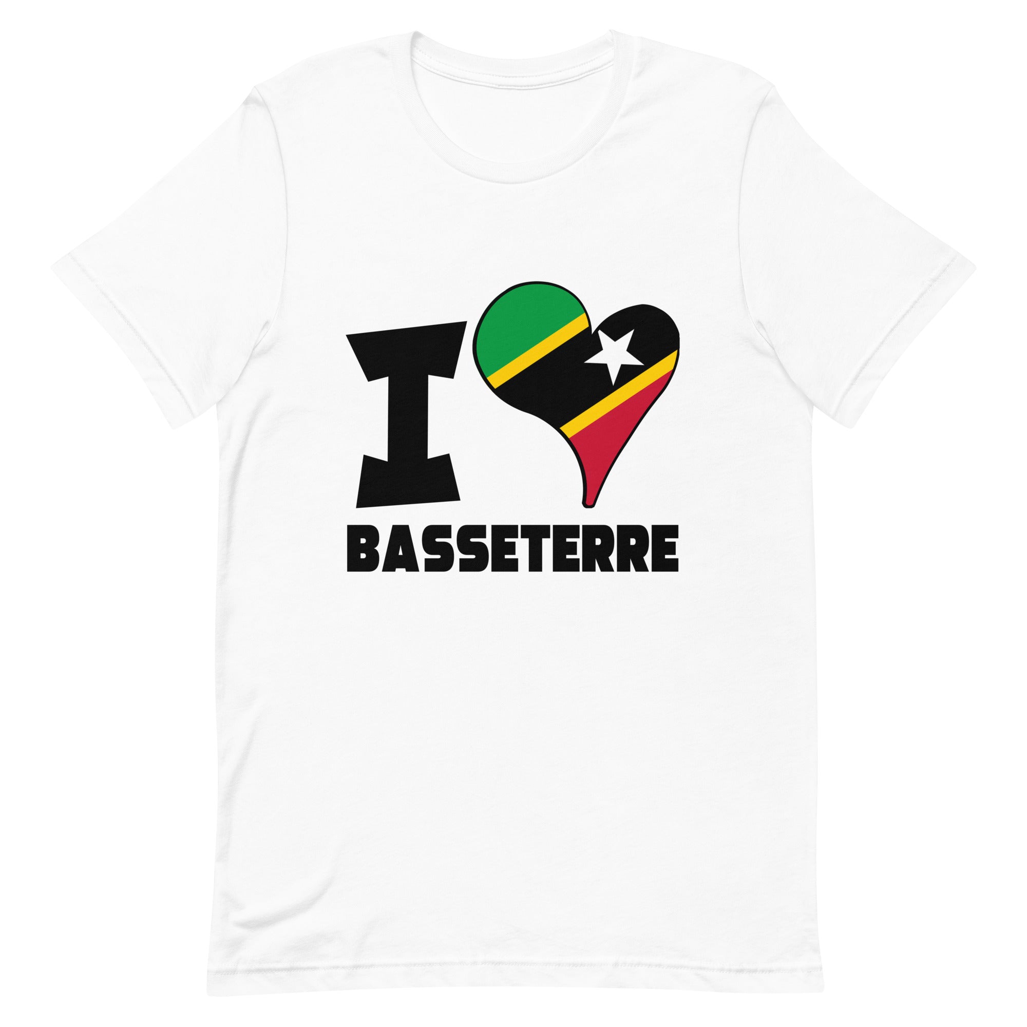 Unisex t-shirt - I Love Basseterre Flag