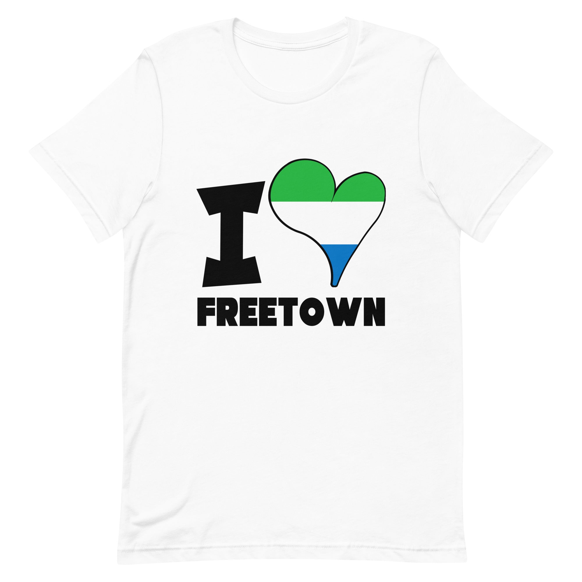 Unisex t-shirt - I Love Freetown Flag