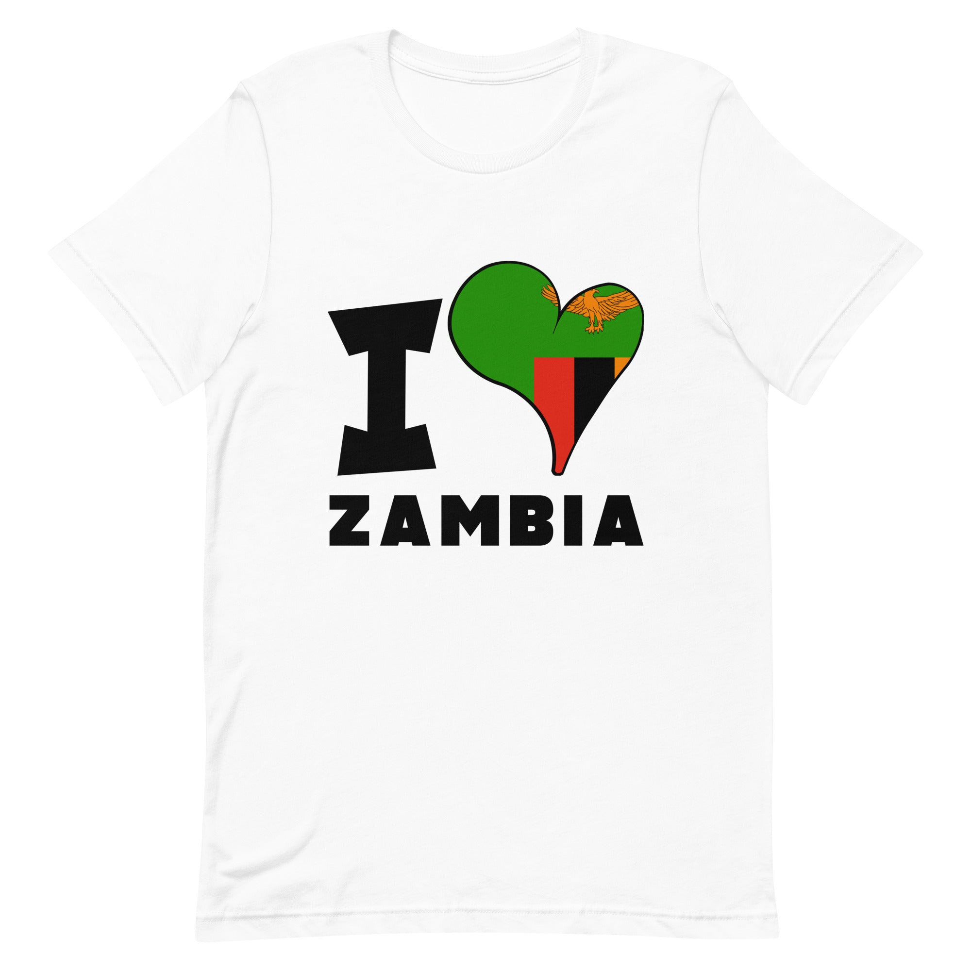 Unisex t-shirt- I Love Zambia Flag