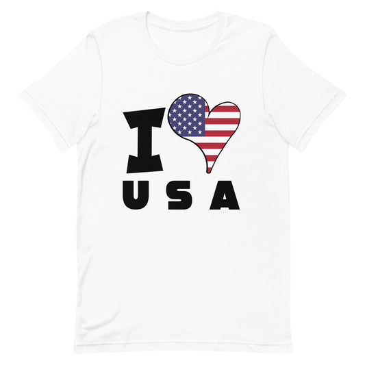 Unisex t-shirt - I Love USA Flag