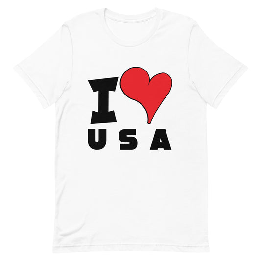 Unisex t-shirt - I Love USA Red