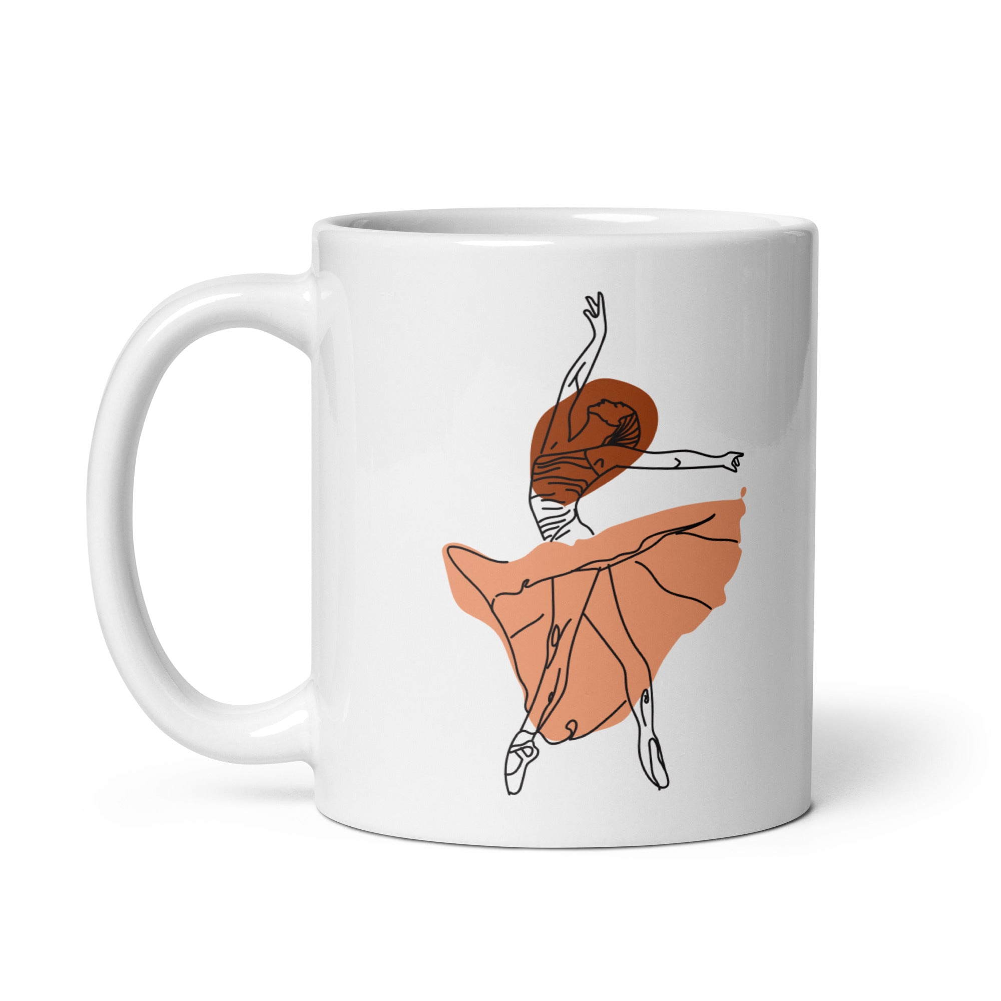 White glossy mug - Ballerina