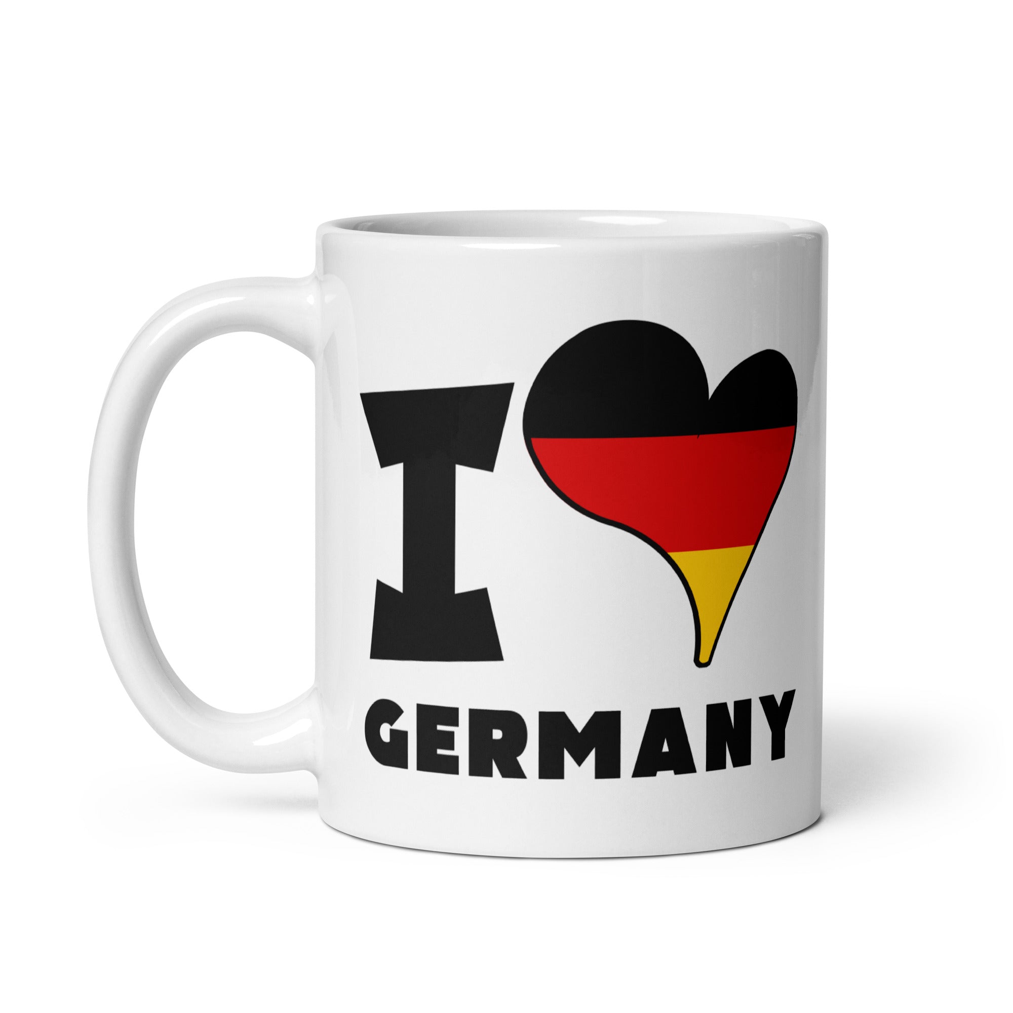 White glossy mug - I Love Germany Flag