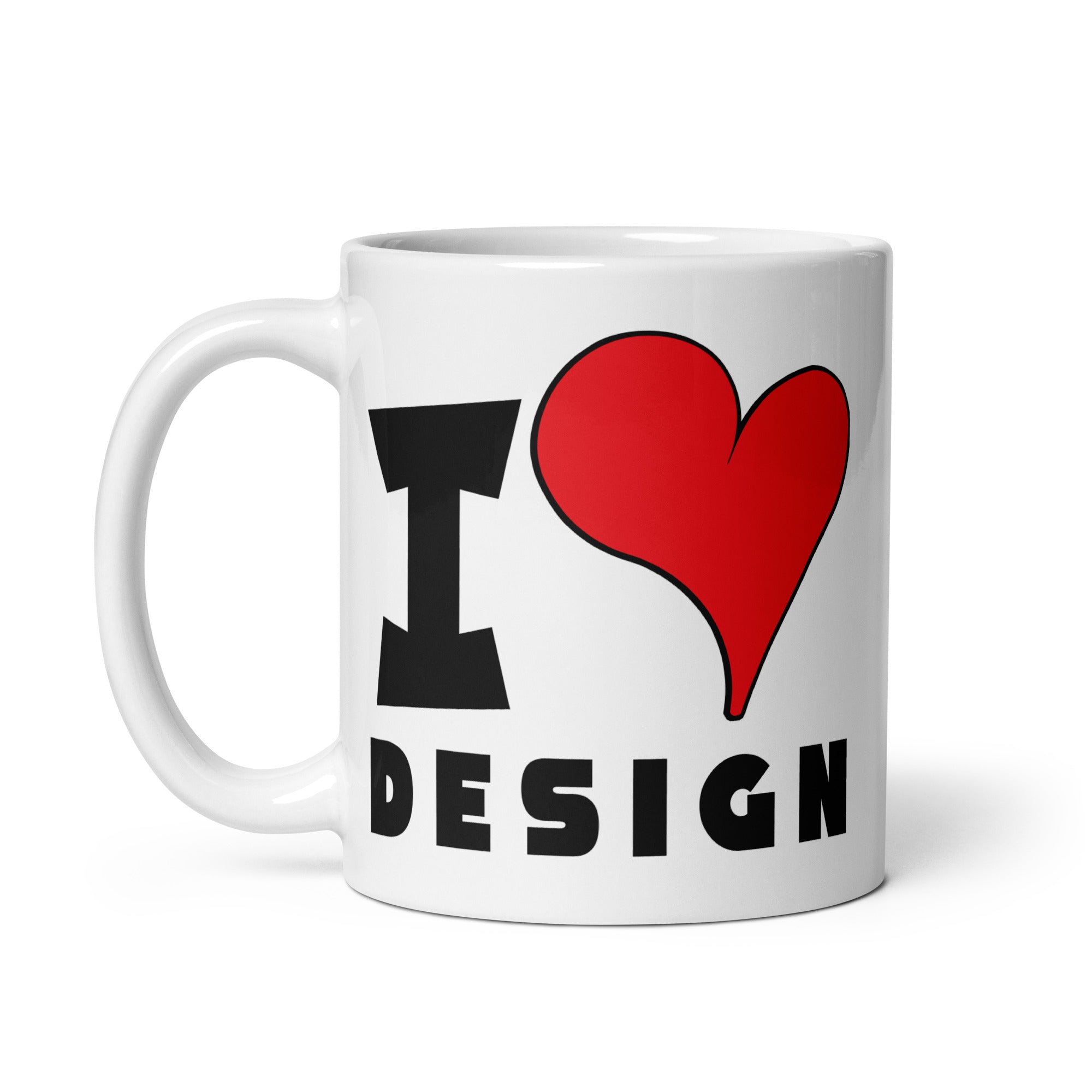 White glossy mug - I Love Design