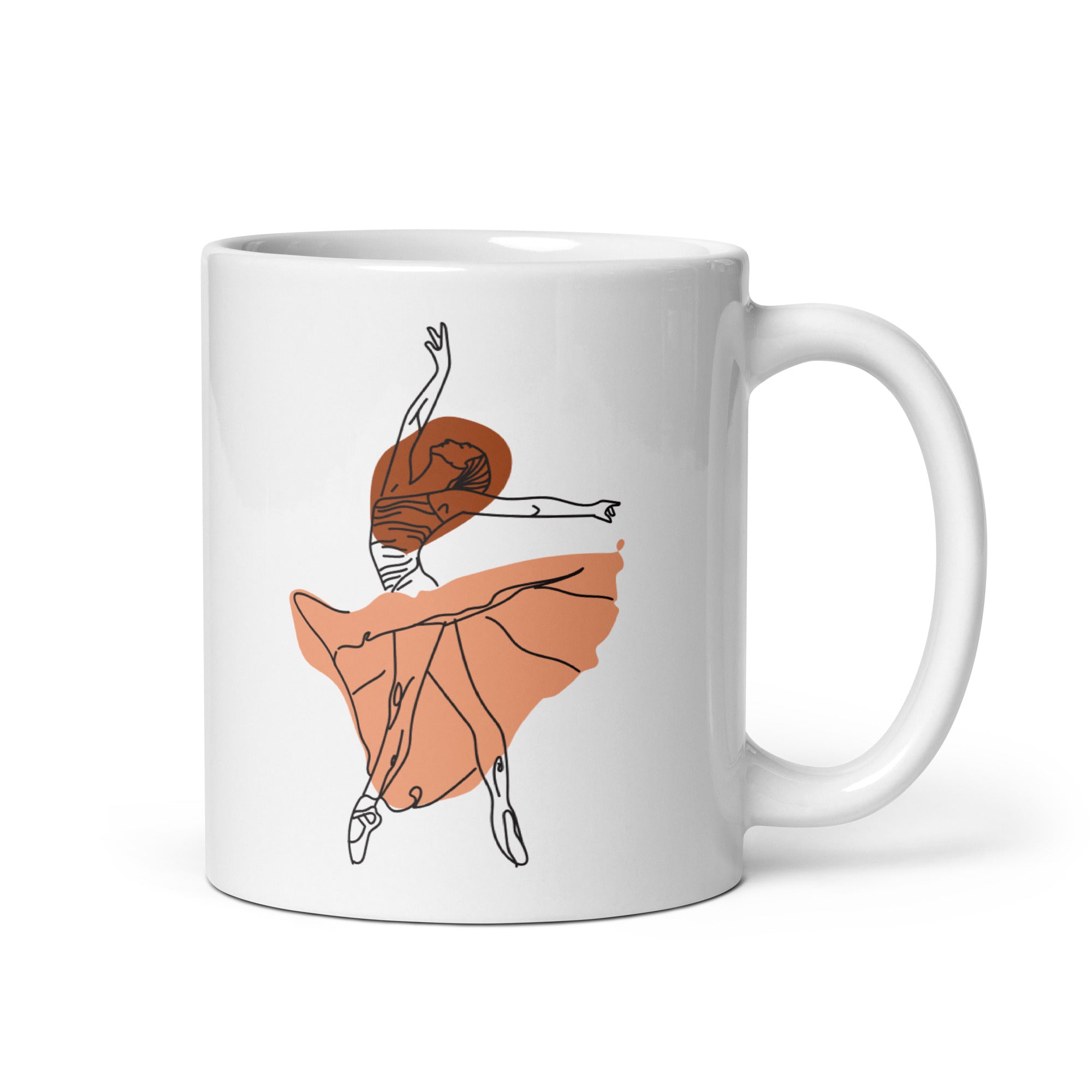 White glossy mug - Ballerina