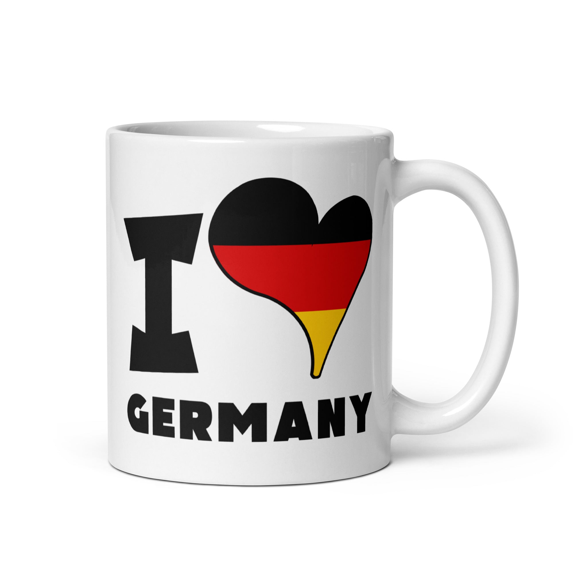 White glossy mug - I Love Germany Flag