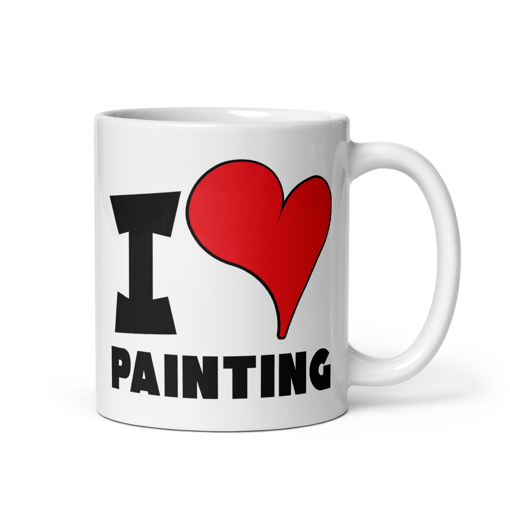 White glossy mug - I Love Painting Red